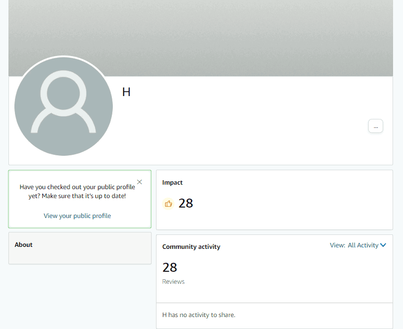 Empty Amazon profile