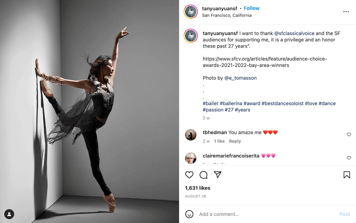 Social proof on Instagram: Award-Winning posts