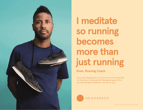 Headspace ad with testimonial from Knox