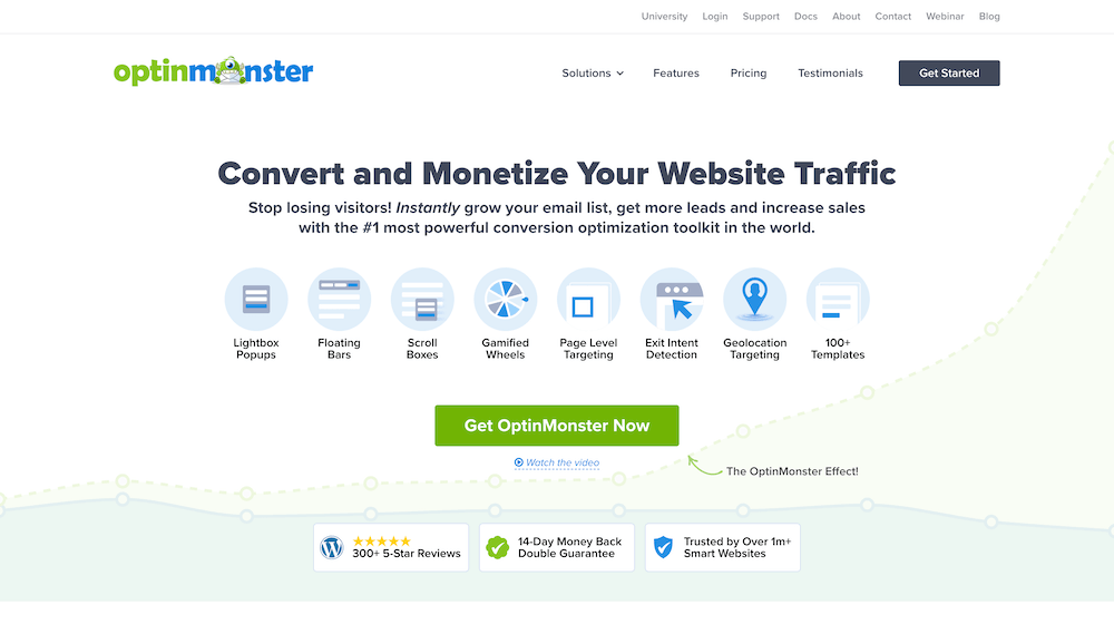 Screenshot of the OptinMonster website