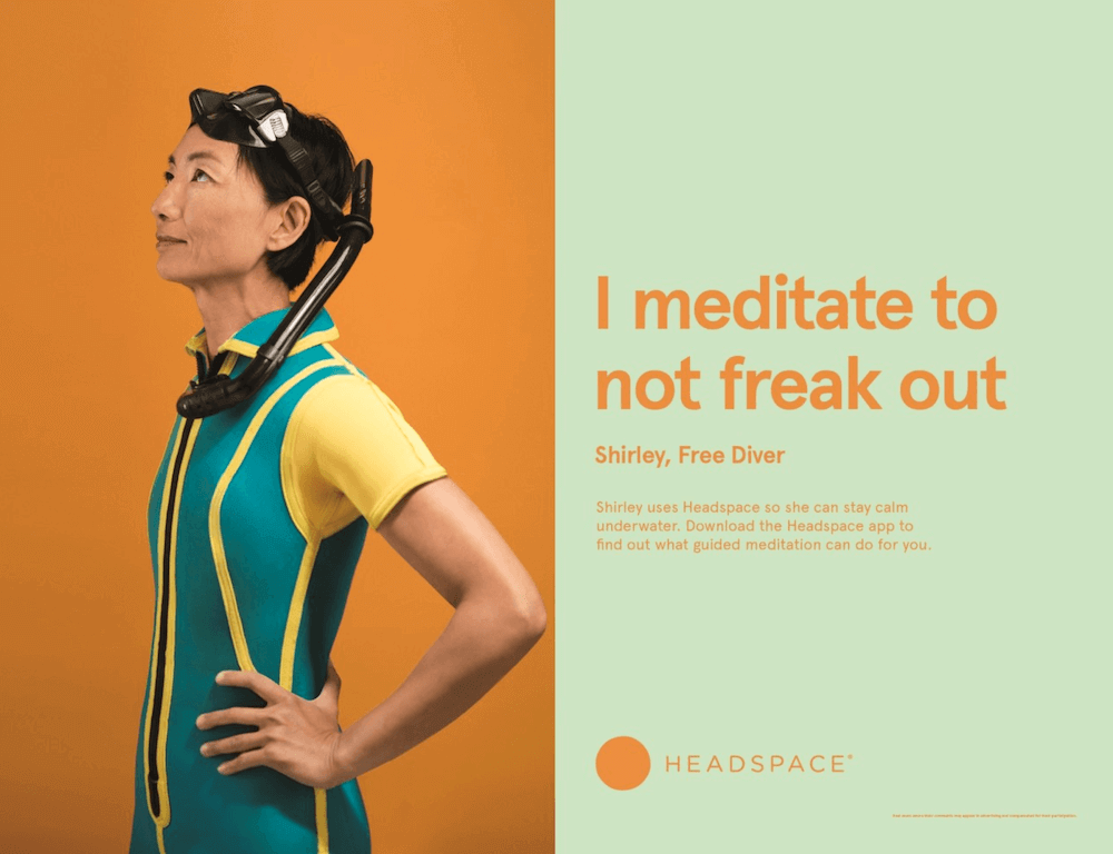 Example of a testimonial to increase brand awareness: Headspace